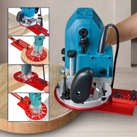 Houtbewerking Universele Trimmerbeugel Hulpstuk Cirkelvormig Ponsen met Metrische en Inch Trimmer Cirkelfreesmachine