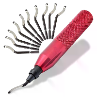 Ontbraamtool met 10 BS1010 stalen draaibaren ergonomische aluminium handgreep voor metaal,hars,PVC,koper en 3D geprinte