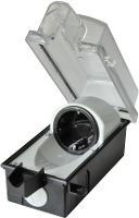 InterBär 9015 001.01 Stopcontact (opbouw) Afsluitbaar IP44 Zwart, Transparant