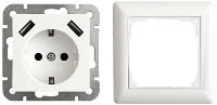 LEDmaxx 106648 1 voudig Stopcontact (onderbouw) Met USB, Aanraakbeveiliging Wit