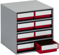 Opslagmagazijn (b x h x d) 400 x 395 x 400 mm Lichtgrijs, Rood Treston 0840 5 1 stuks