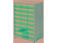 Opslagmagazijn (b x h x d) 605 x 870 x 410 mm Lichtgrijs, Rood Treston 2440 5 1 stuks