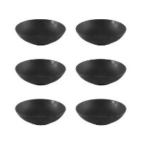 Orange85 Bord 6 stuks Diep   Soepborden   Zwart Mat diameter 20,5cm Aardewerk