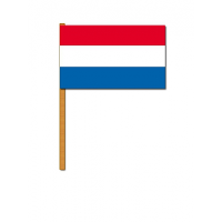 Luxe grote zwaaivlaggen Nederland   30 x 45 cm   op lange stok   feestartikelen