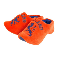Oranje artikelen Nederland thema pluche klompen   Oranje   Sloffen/Pantoffels   Holland