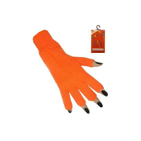 Oranje vingerloze handschoenen   verkleed artikel   gebreid   voor volwassenen   sport   carnaval