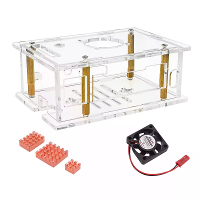 Oranje Pi RV2 Acryl Case Transparante Behuizing Koelventilator Optionele Koper Heatsinks Beschermdoos voor Enkelbordcomp