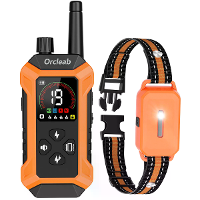 ORCLEAB Hondentrainingshalsband met LCD display 4000FT afstandsbediening IP67 waterdichte halsband met zaklamp beveiligi