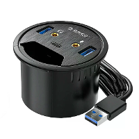 ORICO 5 in 1 USB3.0 Type C Hub Bureau Desktop Grommet met USB A 3.0*2/USB C/Audio*2 Multi poorten Kabelverlengingsadapte