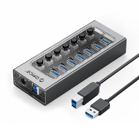 ORICO AT2U3 7 in 1 5Gbps USB 3.0 Hub Docking Station met Onafhankelijke Aan/Uit Schakelaar 7xUSB A Splitter Adapter voor