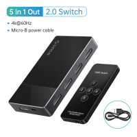 ORICO HDMI compatibele 2.0 Switch 5 In 1 Out 4k @ 60HZ Switcher Converter voor TV PS5 Xbox PC Fire Stick Met IR Afstands