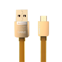 Original Remax 2.1A Golden Noodle Style Micro Usb Charging Data Cable For Cellphone