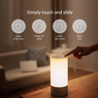 Original Xiaomi Yeelight Bedside Lamp Rgb Wireless Touch Control Night Light For Cellphone