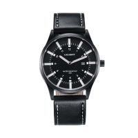 Cagarny 6866 Fashion Business Men Quartz Watch Waterproof Exquisite Simple Leather Belt Watch