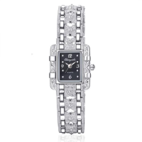 Chaoyada Elegant Square Dial Women Quartz Watch Fashion Rosette Strap Ladies Dress Watch