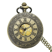 Deffrun Retro Steampunk Style Roman Numerals Pocket Watch