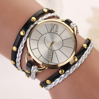 Fashion Big Dial Women Ladies Bracelet Watch With Weaving Hand Rope Watch Starp