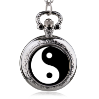 Fashion Gossip Pattern Quartz Pocket Watch Pendant Necklace