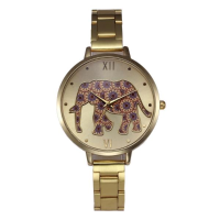 Fashion Ladies Quartz Watch Casual Flower Elephant Steel Band Wrist Watch