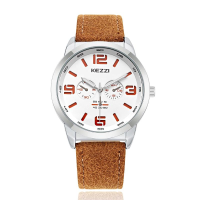 Kezzi 1538 Fashion Men Quartz Watch Casual Leather Strap Wrist Watch