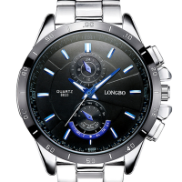 Longbo 8833 Men Watch Luminous Stainless Steel Fashion Casual Quartz Wrist Watch