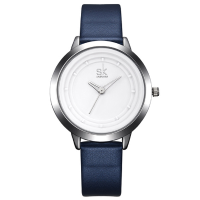 Sk 0048l Fashionable Silver Case Ladies Leather Wrist Watch