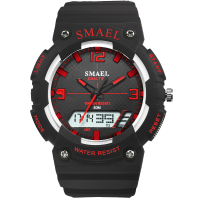 Smael 1539 Student Sport Watch Casual Style Waterproof Digital And Analog Dual Display Wristwatch