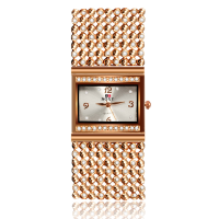 Soxy 0107j Rhinestone Rose Golden Ladies Bracelet Watch