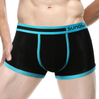 Casual Cotton Breathable Soft Stitching U Convex Pouch Boxer Briefs For Men
