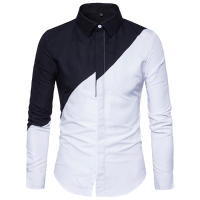 Chic Trendy Black White Splicing Stylish Designer Shirt For