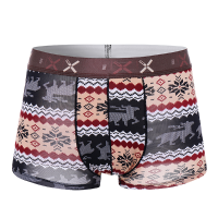 Ice Silk Breathable Pattern Printing Underwear U Convex Camo Colorful Comfy Boxers Briefs For Men