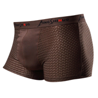 Mesh Breathable Ice Silk Soft Cool Comfortable U Convex Boxers Underwear For Men