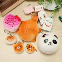 10Pcs Squishy Jumbo Large Mini Random Bun Toast Cake Biscuit Collection Phone Straps Gift Decor Toy