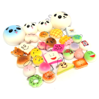 18Pcs Random Panda Cup Cake Toasts Buns Donuts Squishy Soft Cell Phone Straps