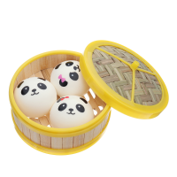 3Pcs Bread Squishy 7CM Slow Rising Collection Gift Soft Toy With Steamer Cover