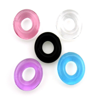 6 Pcs Male Stretchy Crystal Pure Color Cock Rings Delay Adult Penis Toys