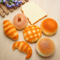 7Pcs Squishy Soft Donut/bun/croissant Breakfast Set Random Sent