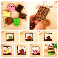 Squishy Crack Chocolate Bar Biscuit Cracker 5.5X1x6cm Sound With Packaging Collection Gift Decor Toy