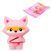 Squishy Pink Fox Ninja Soft Toy 13.5Cm Slow Rising With Packaging Collection Gift Bag Keychain Pendant Toy