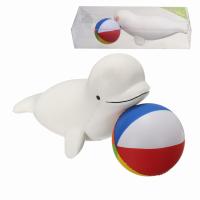 Squishyshop White Whale Slow Rising Squishy 18cm With Ball Packaging Collection Gift Decor Toy