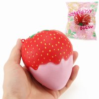 Yunxin Squishy Strawberry With Jam Jumbo 10cm Soft Slow Rising With Packaging Collection Gift Decor
