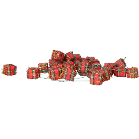 Decoratie cadeautjes stekers   60x stuks   mini cadeautjes   rood   2,5 cm   kunststof