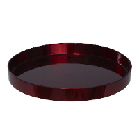 Dienblad   rood   D27 cm   kunststof   rond   kaarsenplateau   tafeldecoratie