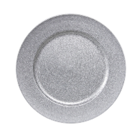 Kaarsenbord   zilver glitters   D33 cm   kunststof   kaarsen onderborden