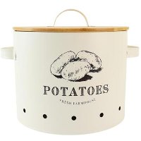 OTIX Aardappelbak Beige Aardappel Bewaarpot met Deksel Vooraadpotte...