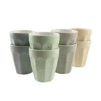 OTIX Koffie Kopjes 8 Stuks 250 ml Zonder Oor Koffietassen Porselein