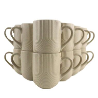 OTIX Koffiekopjes Met Oor Set van 12 Koffietassen Cappuccino Kop 300ML