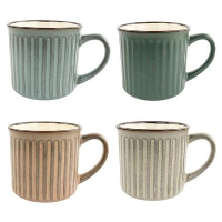 OTIX Koffiekopjes met Oor Set van 4 Aardewerk 250 ml