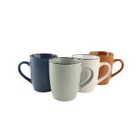 OTIX Koffiekopjes met Oor Set van 4 Verschillende kleuren Aardewerk 370 ml
