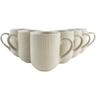 OTIX Koffiekopjes Met Oor Set van 6 Koffietassen Cappuccino Kop Theemok 300ML...